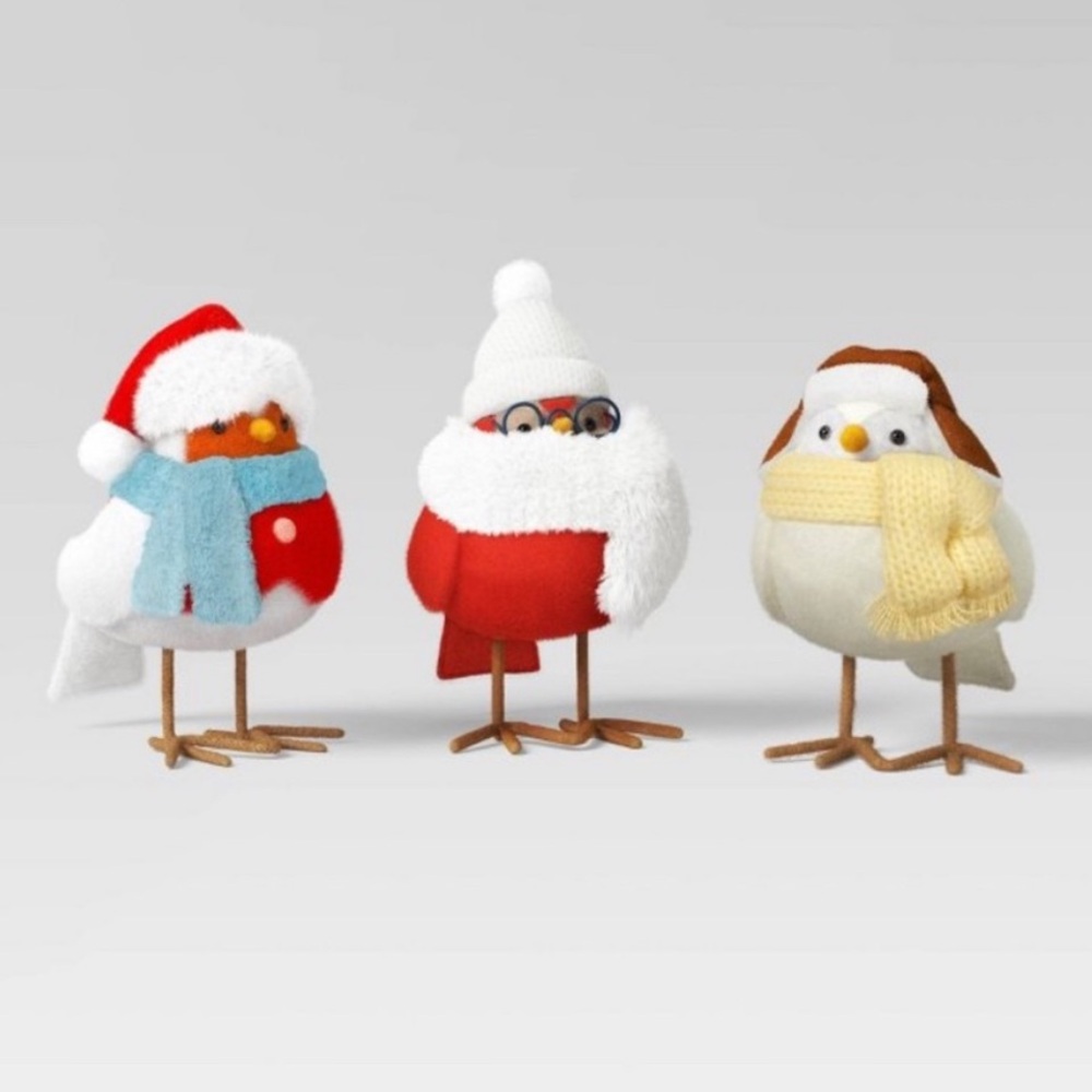 NWT Featherly Friends 3 piece set Winter Birds